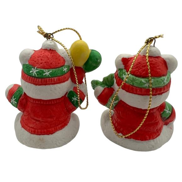 Brinns Snow Bears Christmas Ornaments Holiday Hanging Decor 2" VTG 90s - Picture 4 of 8